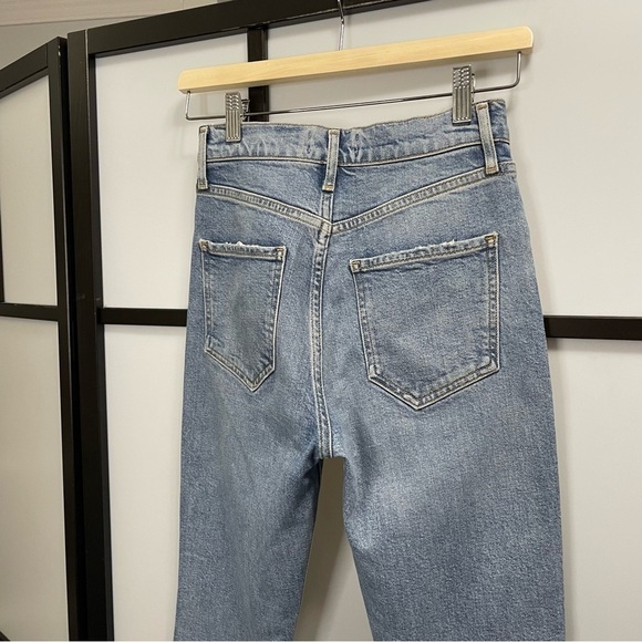 𝅺[24] AGOLDE Riley Hi Rise Straight Leg Crop Distressed Denim Jean In Whiplash - Picture 6 of 13